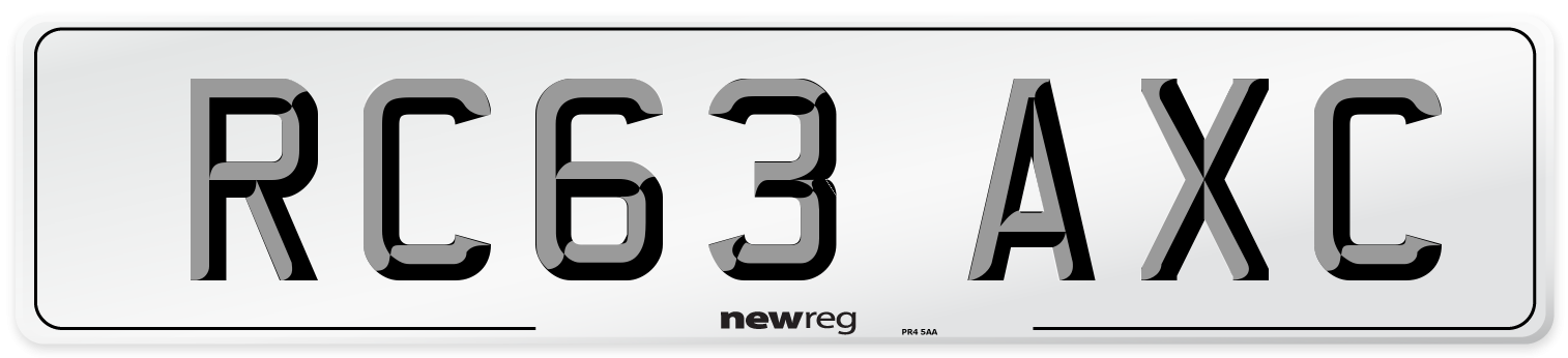 RC63 AXC Number Plate from New Reg